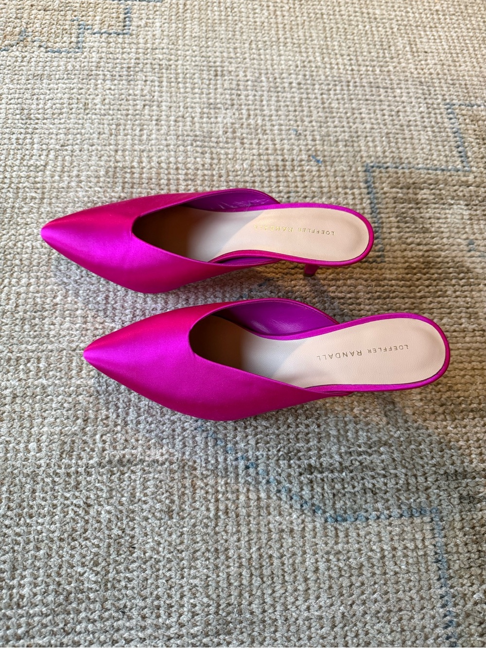 Loeffler Randall Women's Bright Fuchsia Satin Pointed Mule - Picture 6 of 6